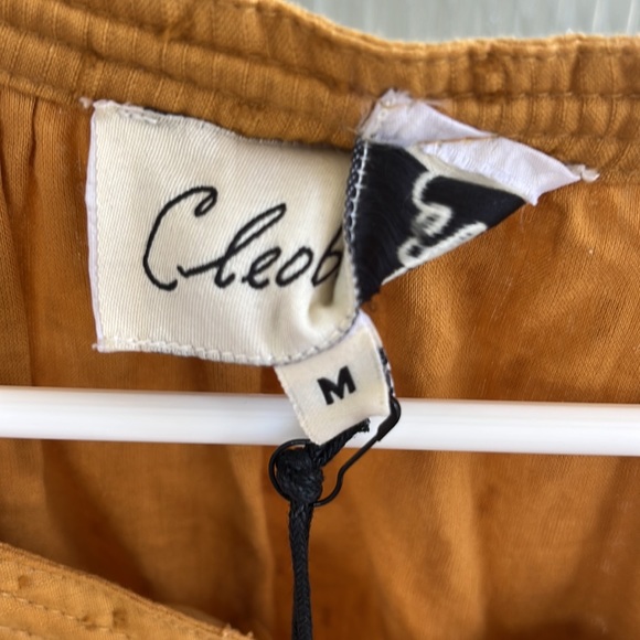 Cleobella Mustard yellow Plunging Neckline Mini Dress with pockets - Picture 4 of 7